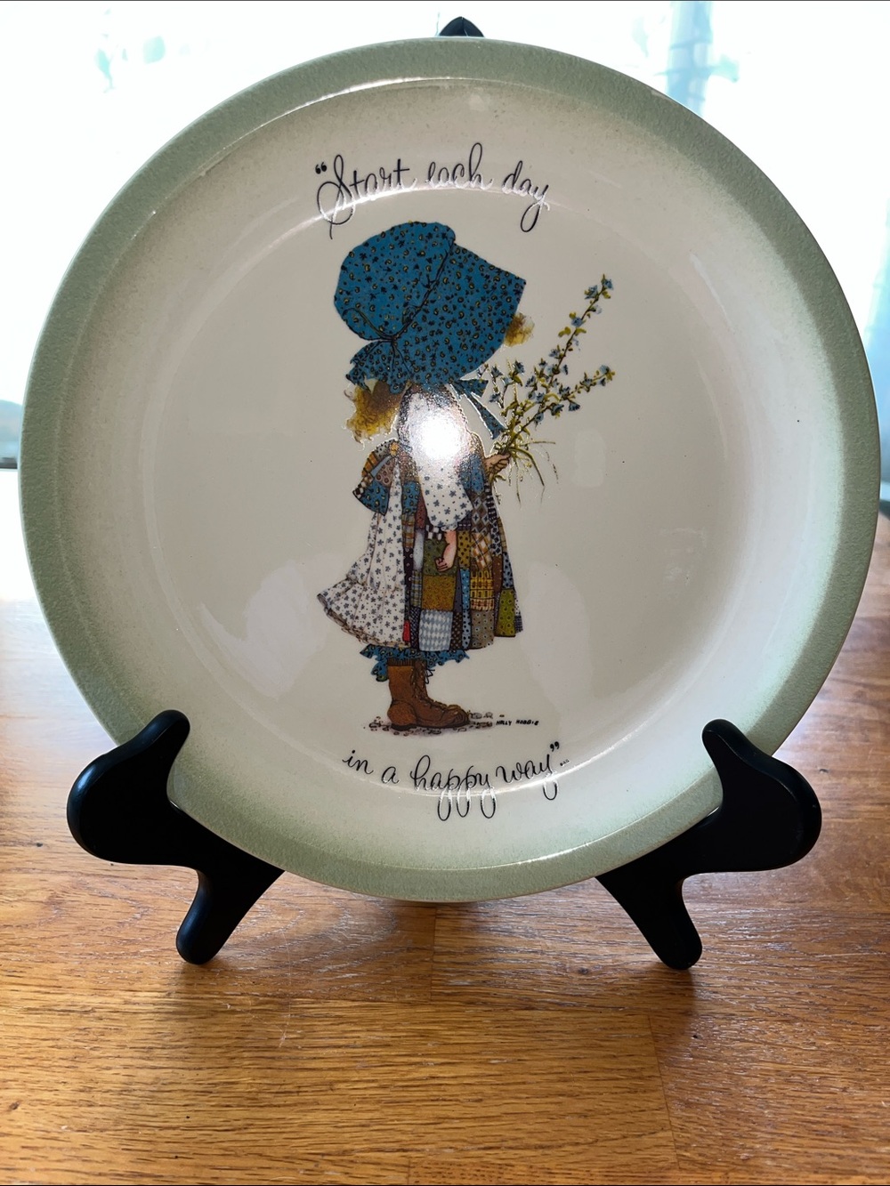 Holly Hobbie Decorative Ceramic Plate in Green Accent